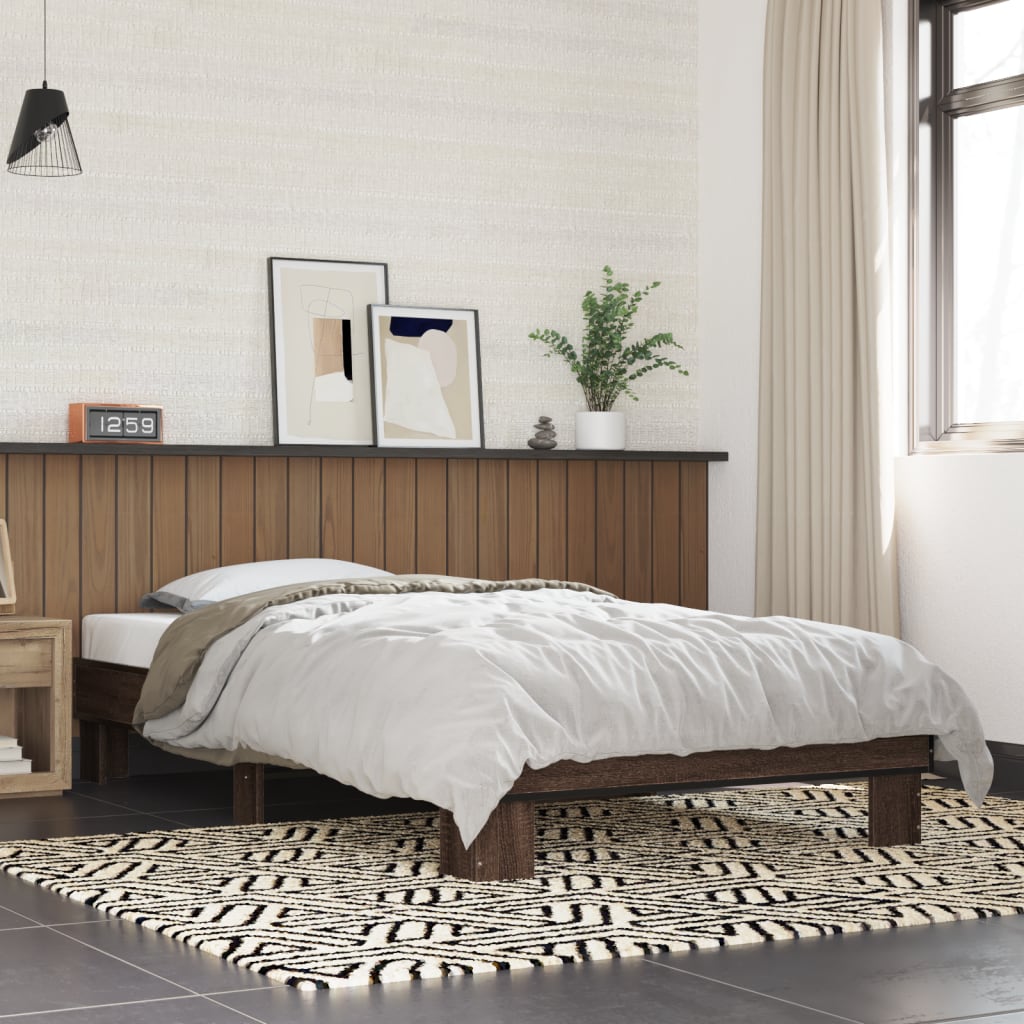 Cadre de lit sans matelas chêne marron 90x190 cm - XIOS