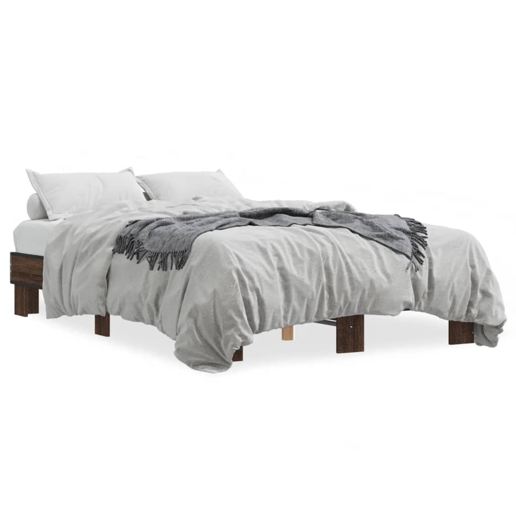 Cadre de lit sans matelas chêne marron 135x190 cm - XIOS