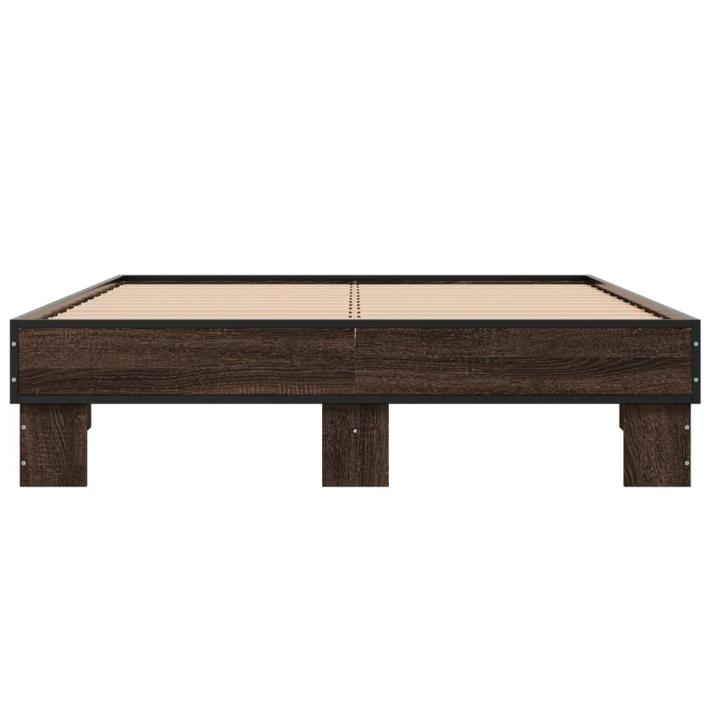 Cadre de lit sans matelas chêne marron 135x190 cm - XIOS