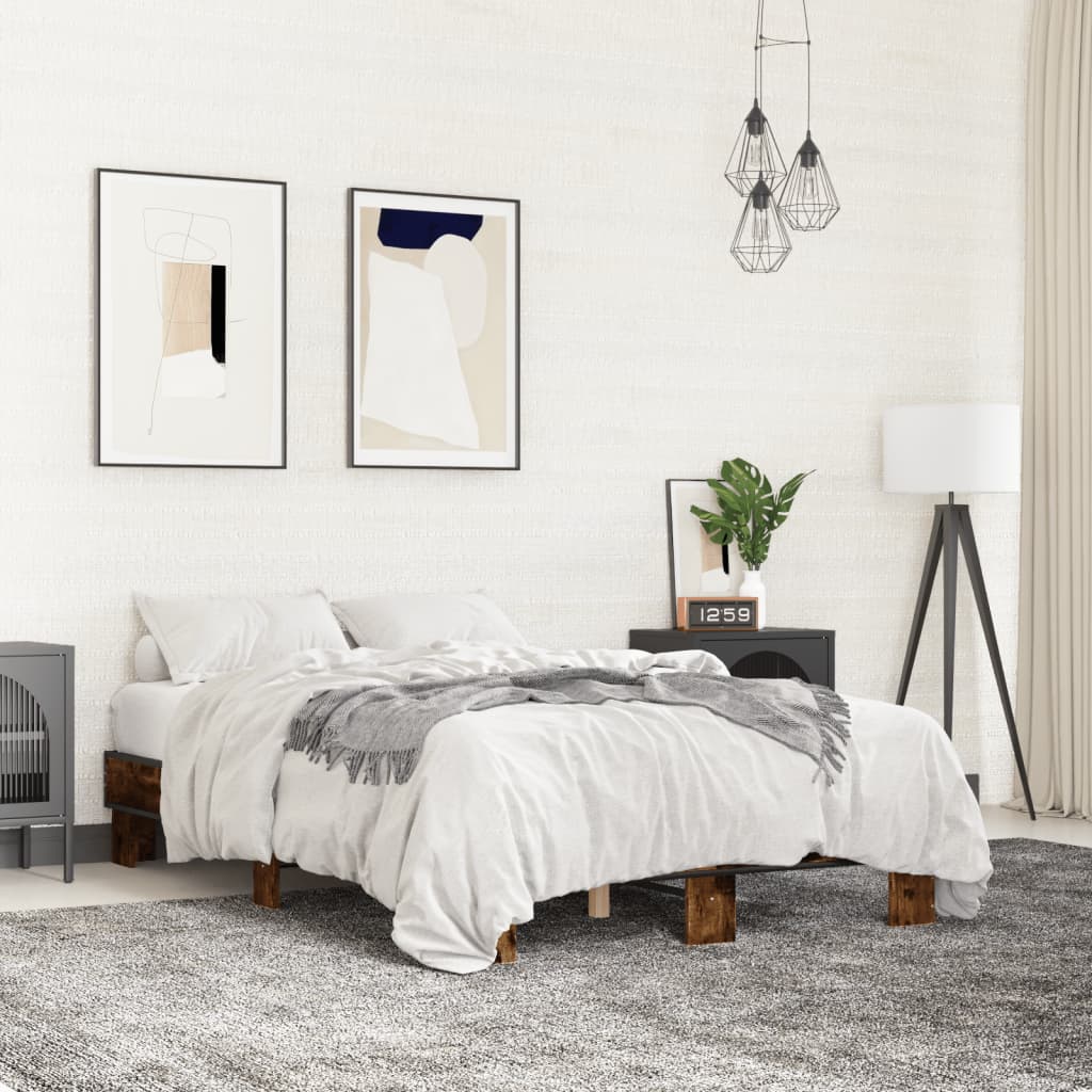 Cadre de lit sans matelas chêne fumé 140x190 cm - XIOS