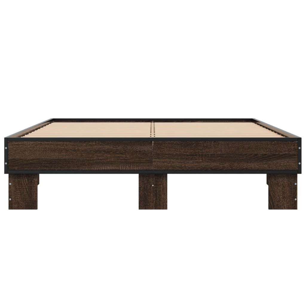 Cadre de lit sans matelas chêne marron 140x190 cm - XIOS