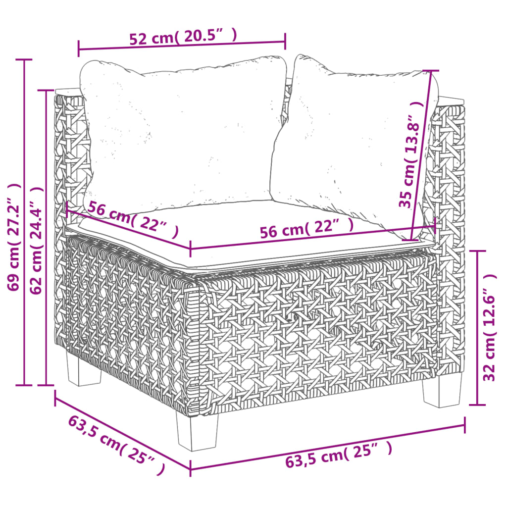 Salon de jardin 5 pcs avec coussins noir résine tressée