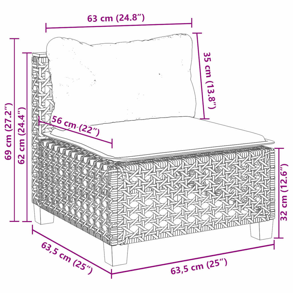 Salon de jardin avec coussins 6 pcs beige résine tressée