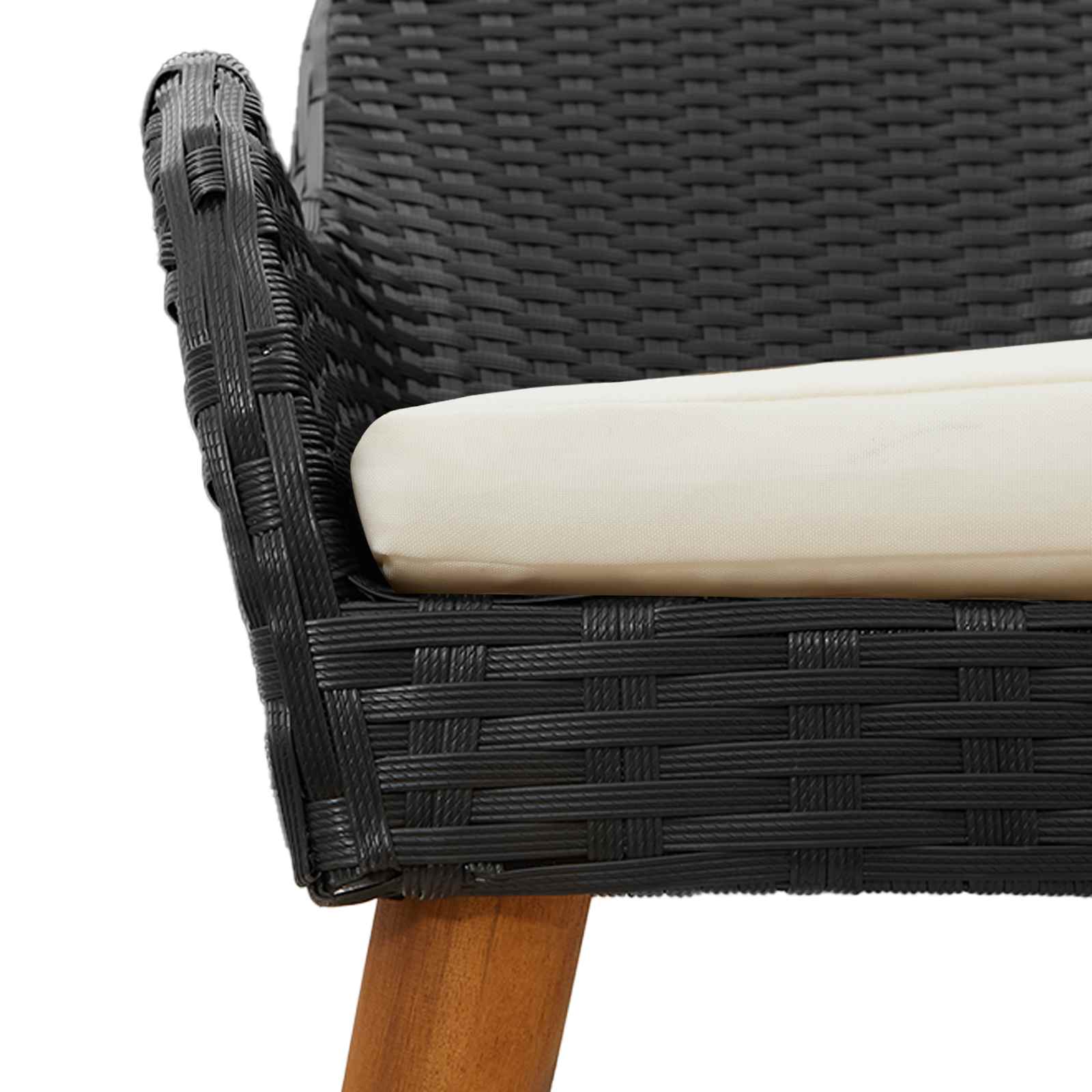 Ensemble de salle à manger pour jardin 5 pcs Noir polyrotin