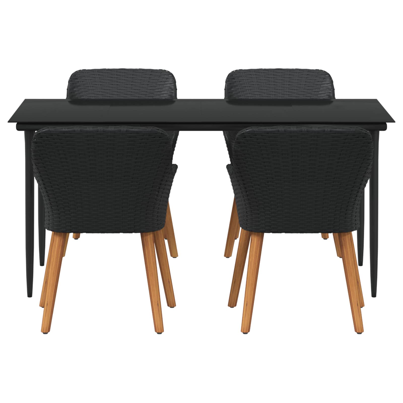 Ensemble de salle à manger pour jardin 5 pc Noir polyrotin - XIOS