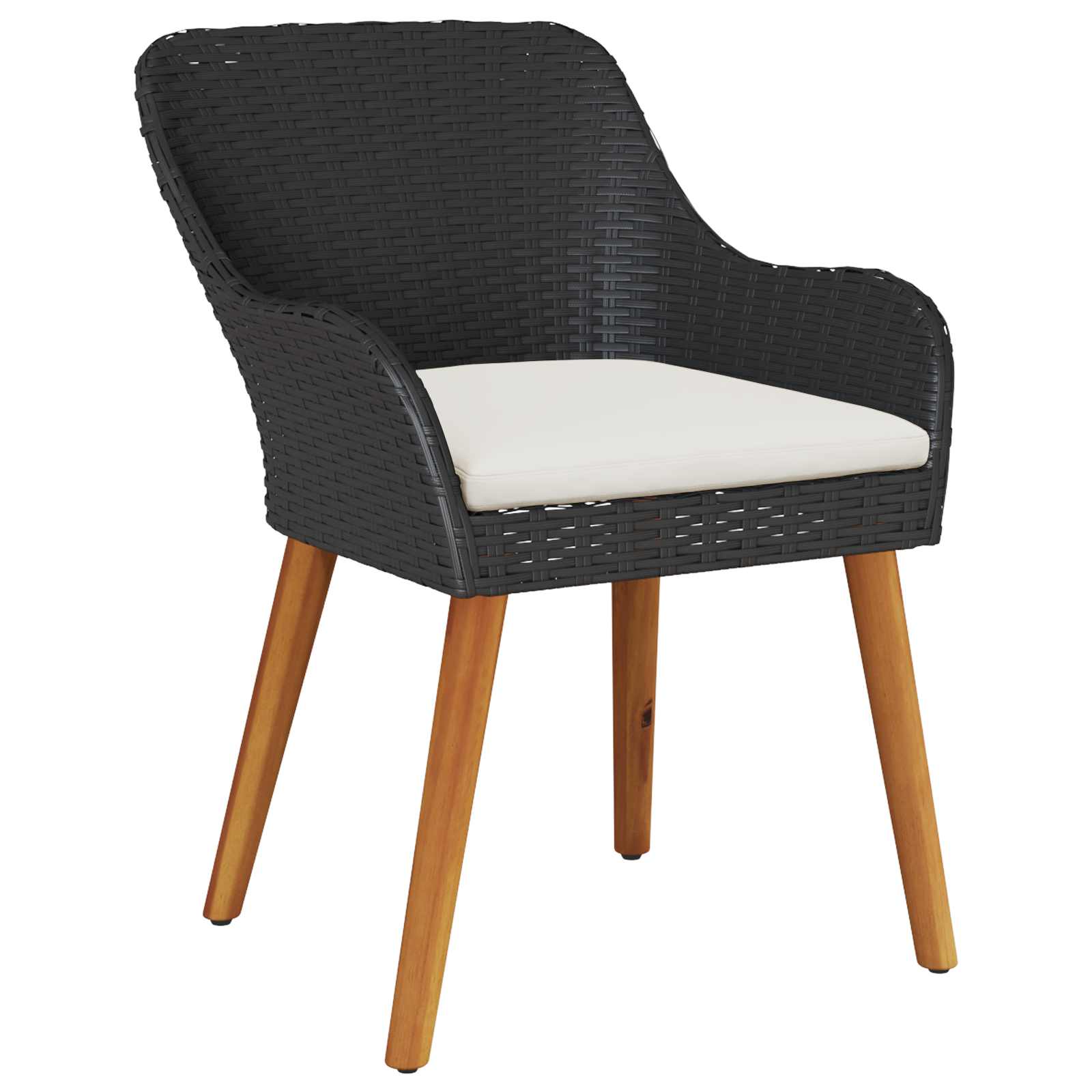Ensemble de salle à manger pour jardin 5 pcs Noir polyrotin