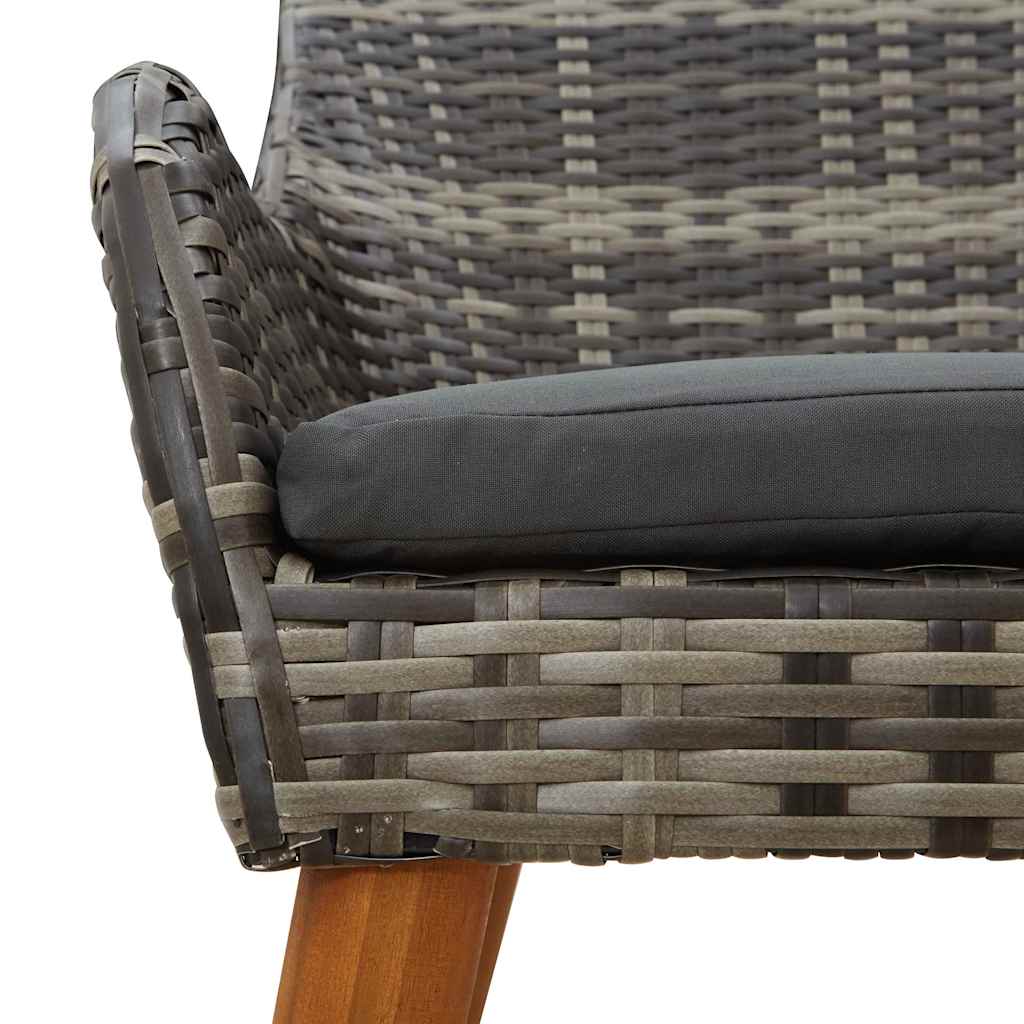 Ensemble de salle à manger pour jardin 3 pcs Gris polyrotin