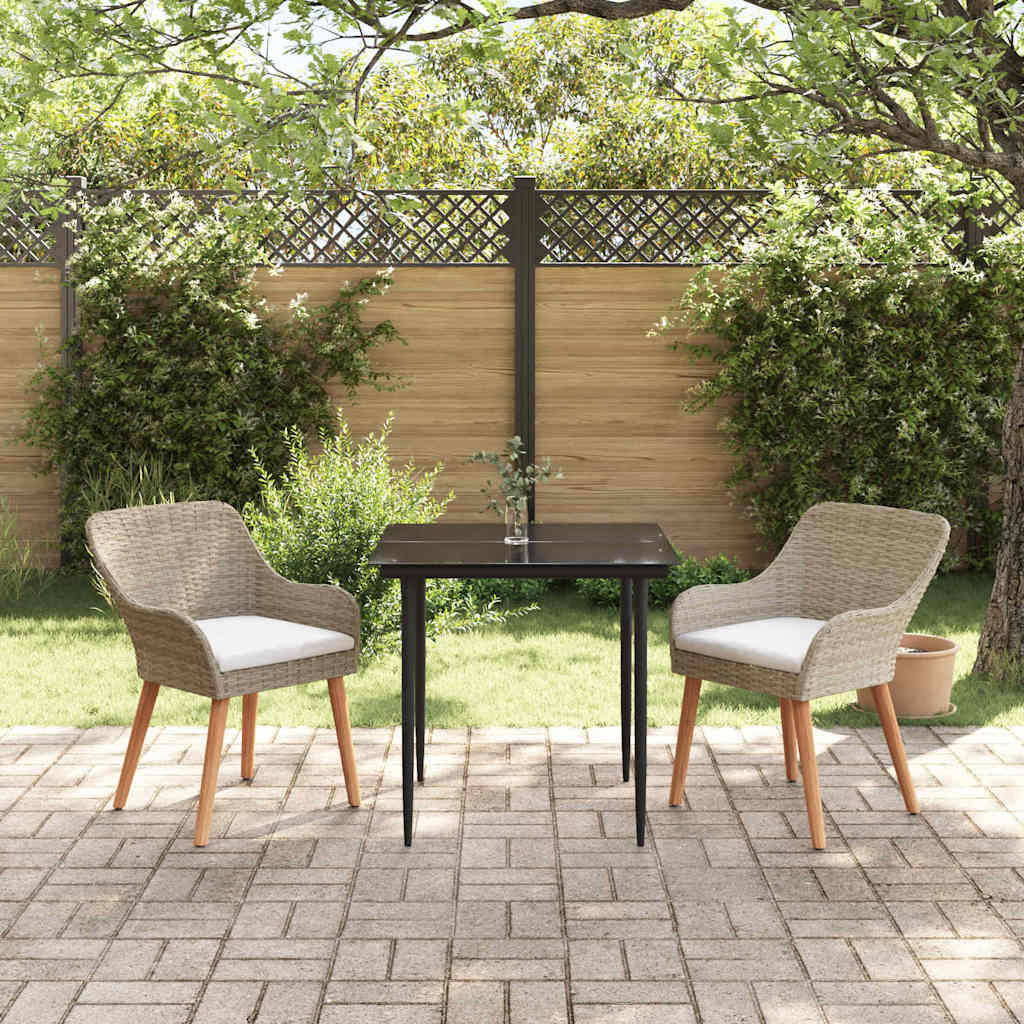 Ensemble de salle à manger pour jardin 3 pc Beige polyrotin - XIOS