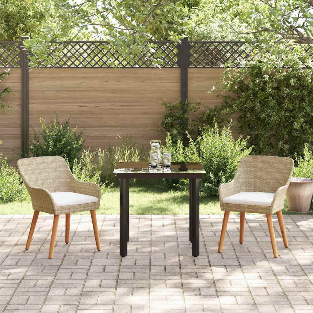 Ensemble de salle à manger pour jardin 3 pc Beige polyrotin - XIOS
