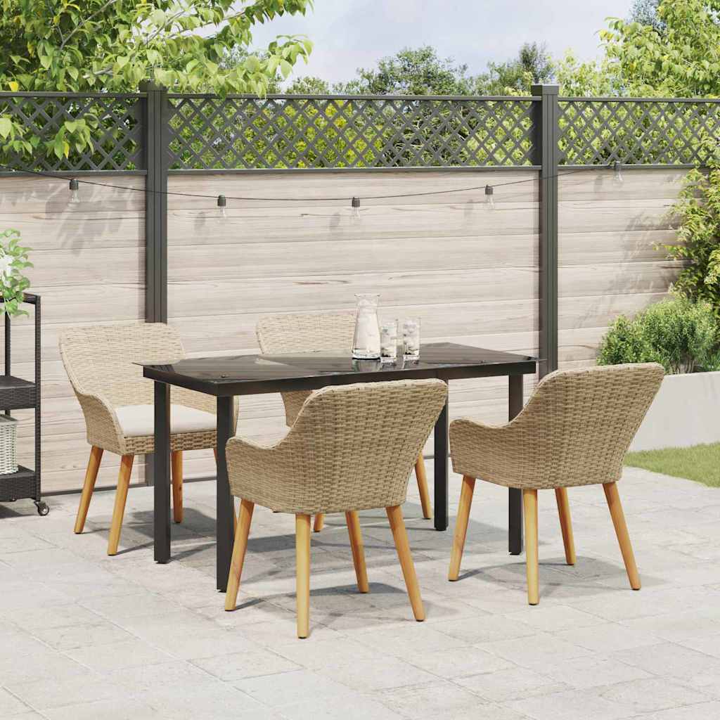 Ensemble de salle à manger pour jardin 5 pc Beige polyrotin - XIOS
