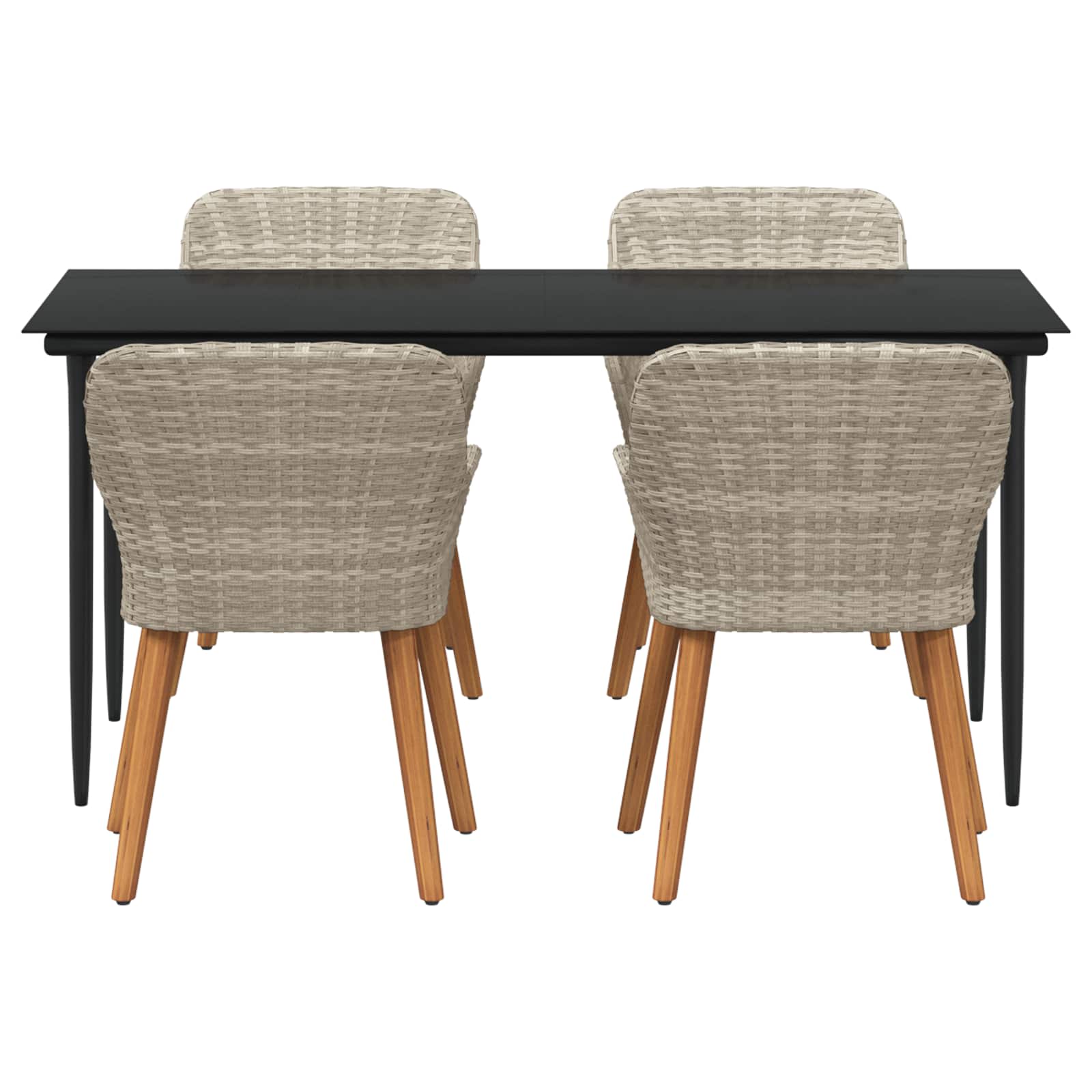 Ensemble de salle à manger pour jardin 5 pc Gris clair - XIOS