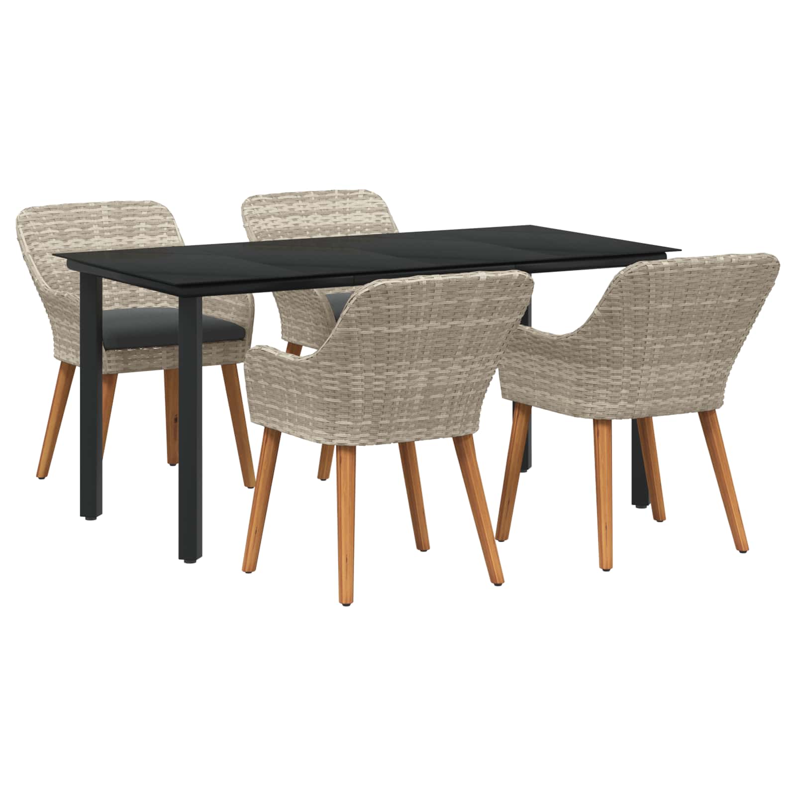 Ensemble de salle à manger pour jardin 5 pc Gris clair - XIOS