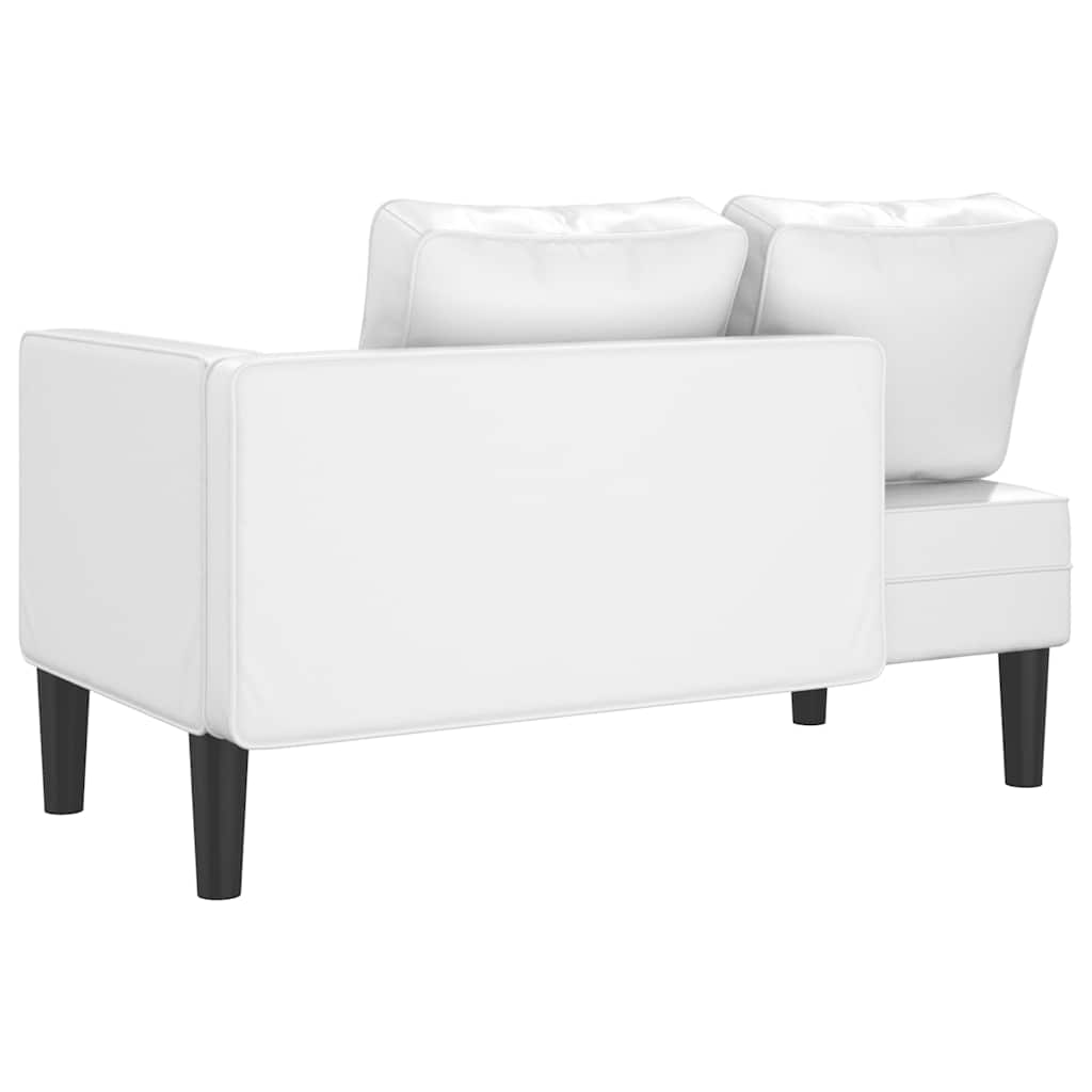 Chaise longue avec coussins blanc similicuir - XIOS
