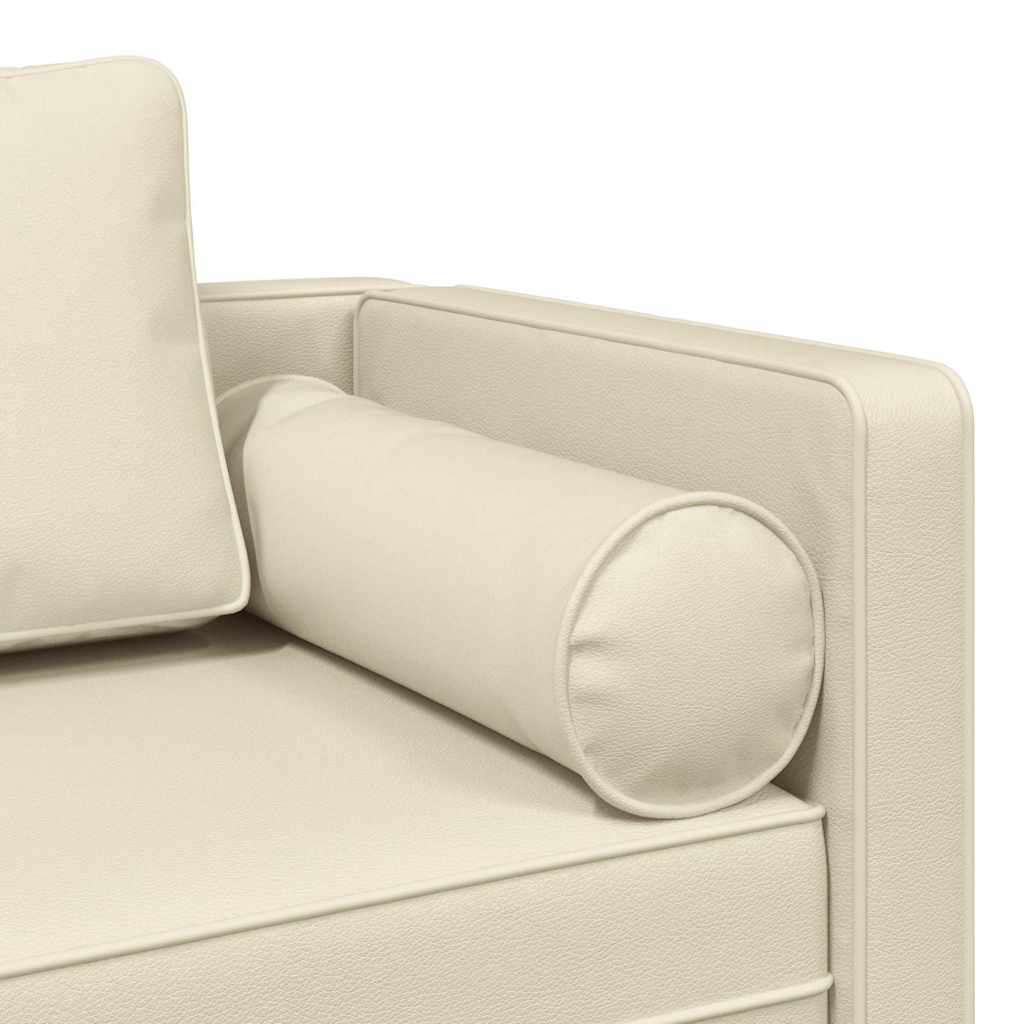 Chaise longue avec coussins crème similicuir - XIOS