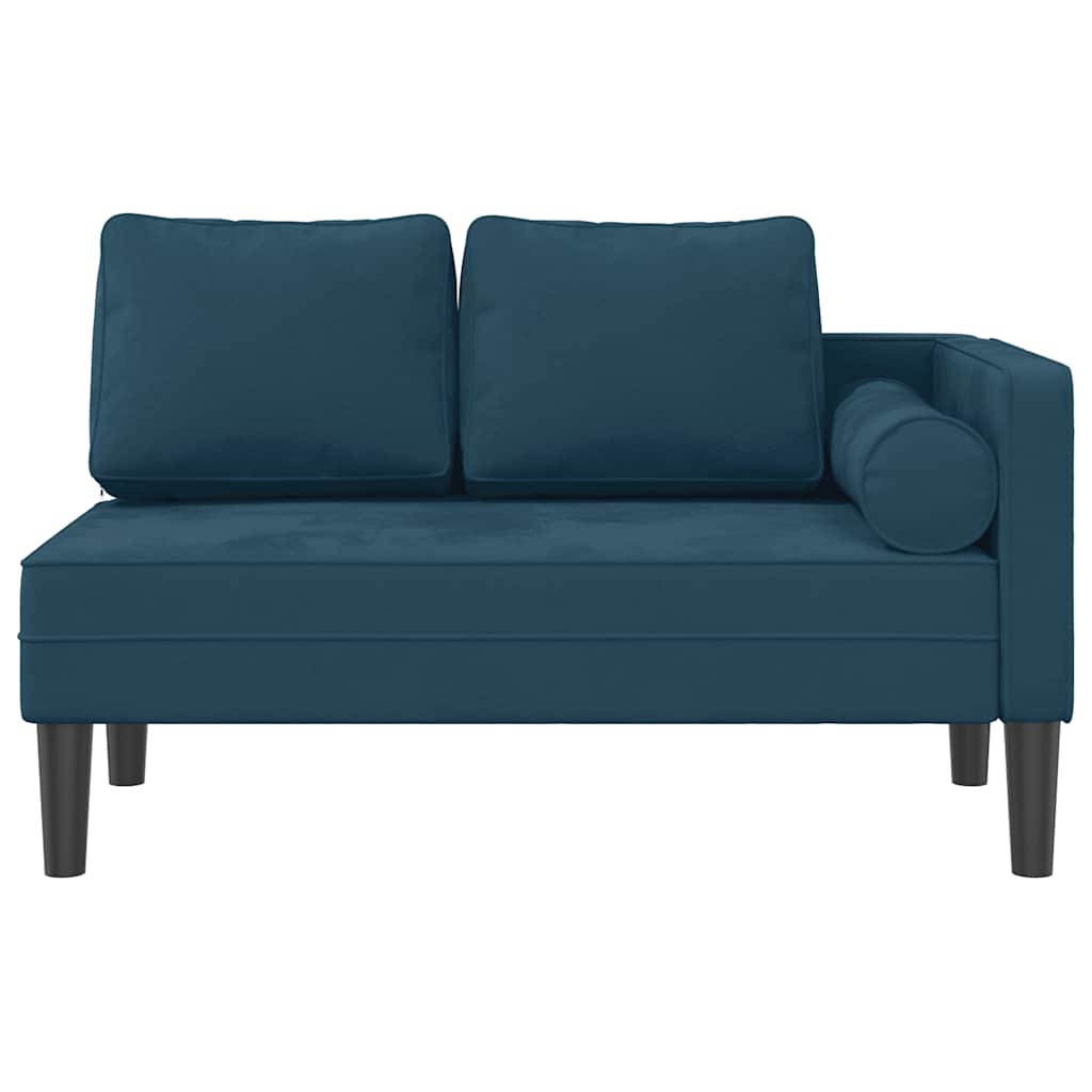 Chaise longue avec coussins bleu velours - XIOS