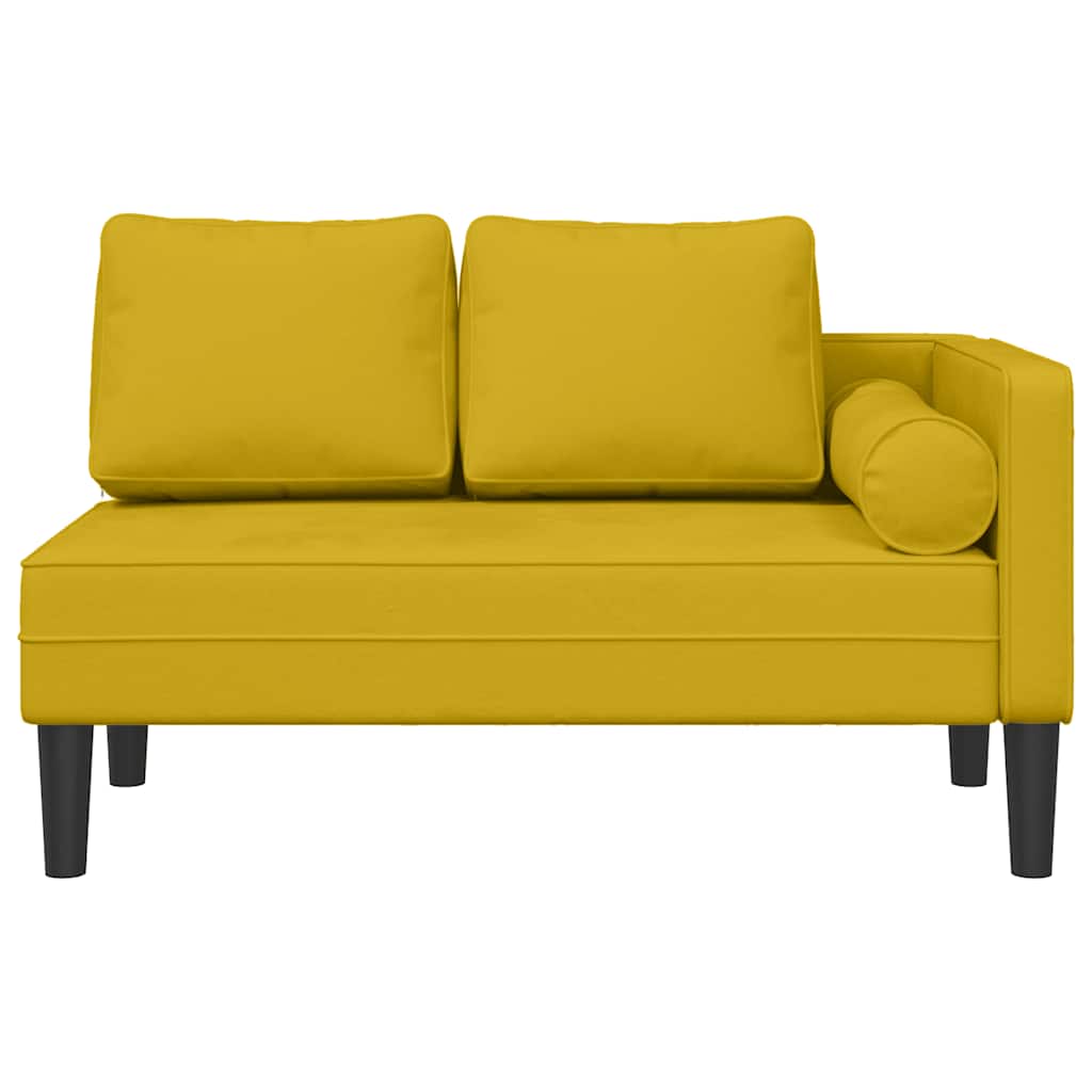 Chaise longue avec coussins jaune velours - XIOS