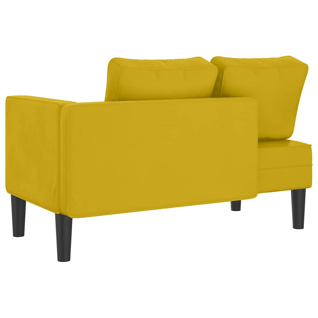 Chaise longue avec coussins jaune velours - XIOS