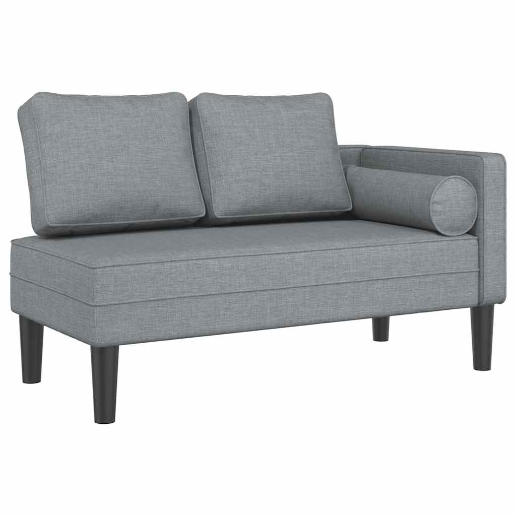 Chaise longue avec coussins gris clair tissu - XIOS