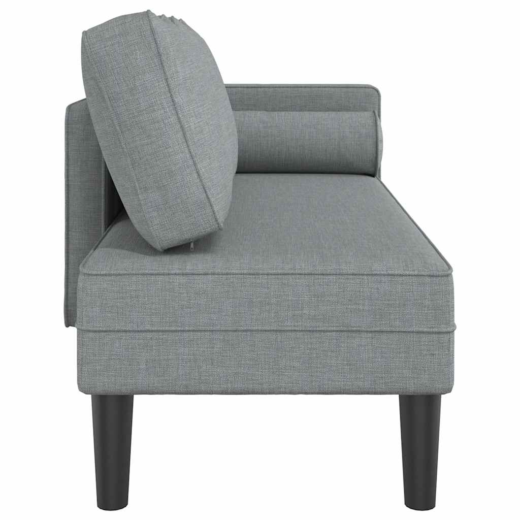 Chaise longue avec coussins gris clair tissu - XIOS