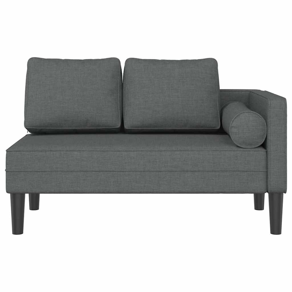 Chaise longue avec coussins gris foncé tissu - XIOS