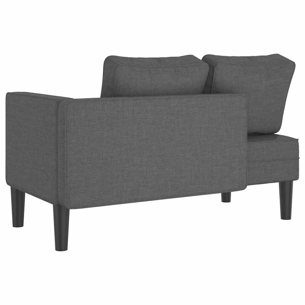 Chaise longue avec coussins gris foncé tissu - XIOS