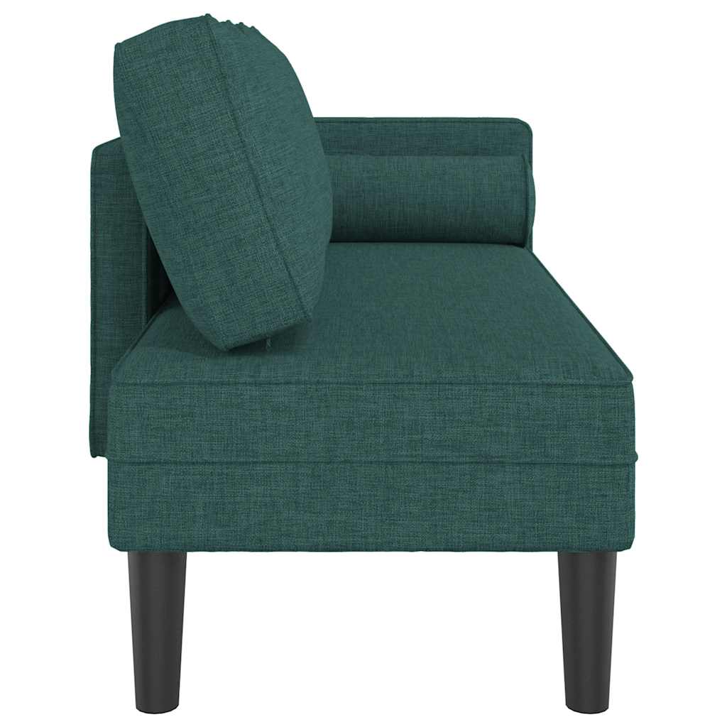 Chaise longue avec coussins vert foncé tissu - XIOS