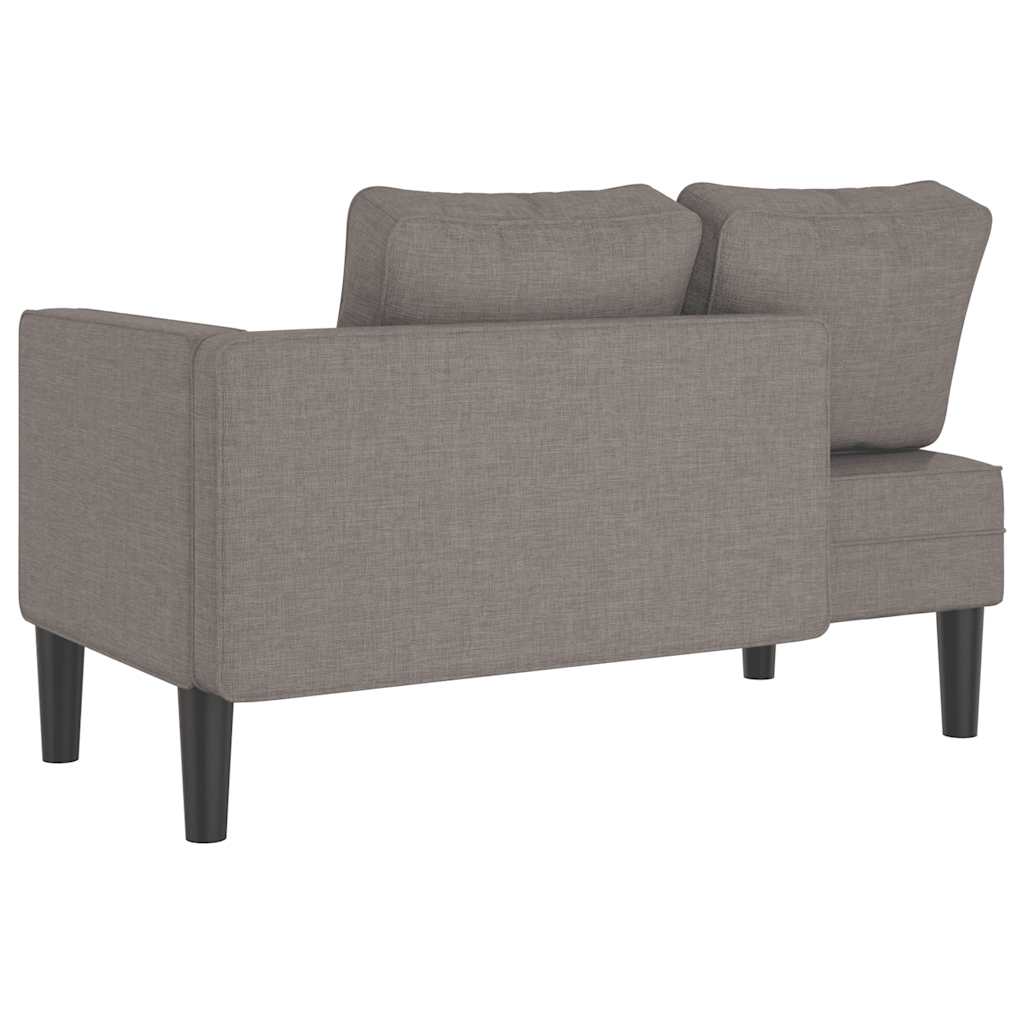 Chaise longue avec coussins taupe tissu - XIOS