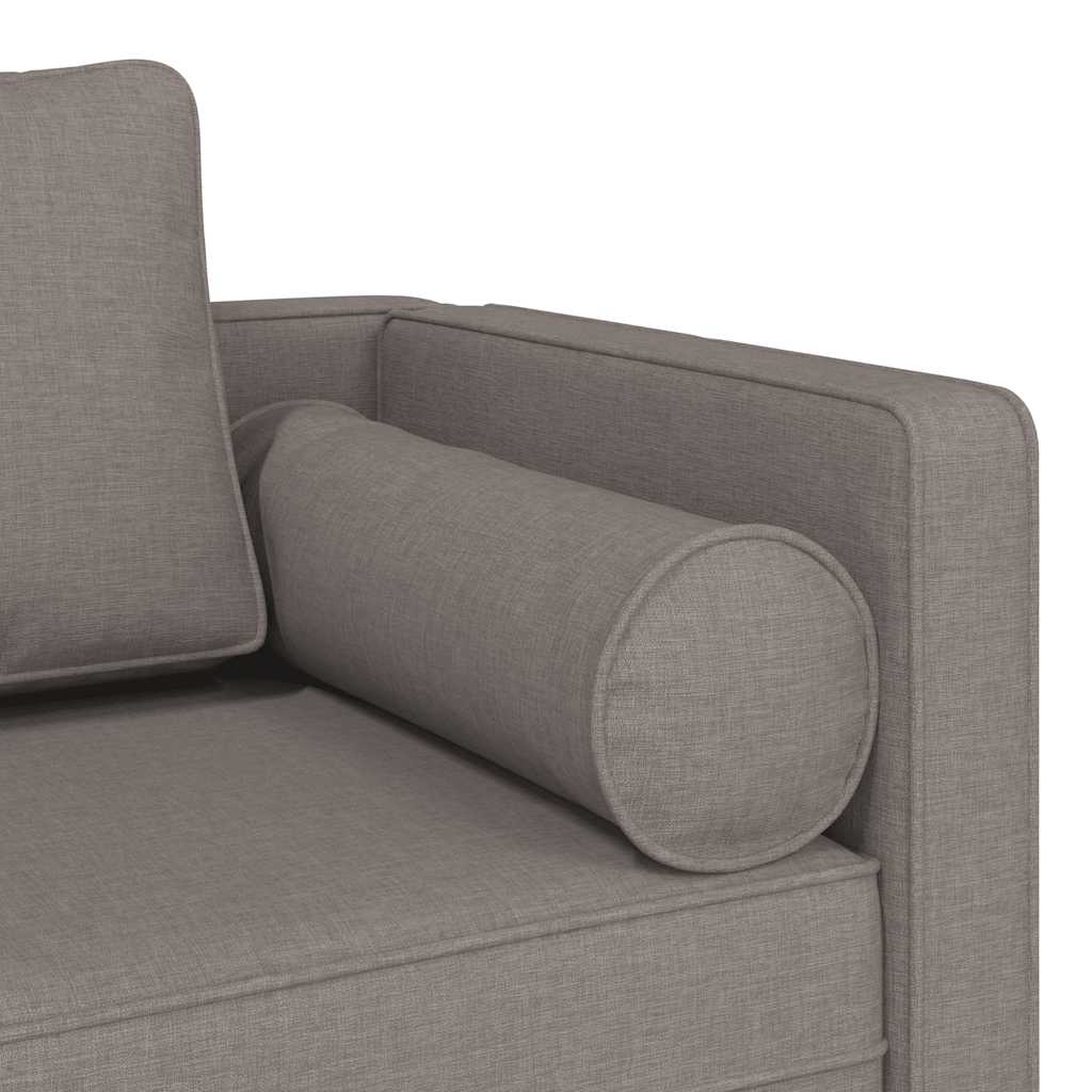 Chaise longue avec coussins taupe tissu - XIOS