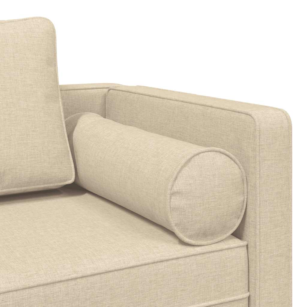 Chaise longue avec coussins crème tissu - XIOS