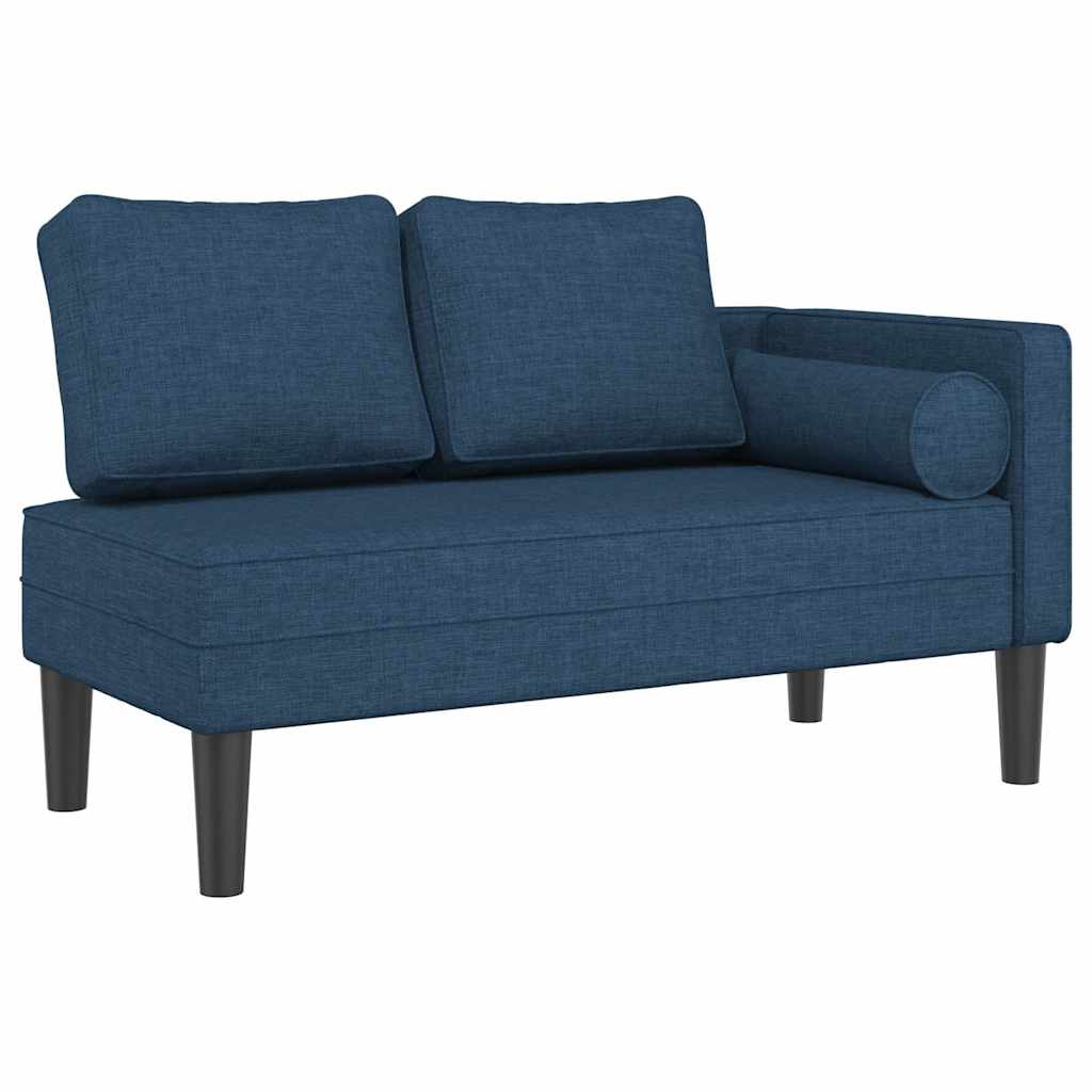 Chaise longue avec coussins bleu tissu - XIOS