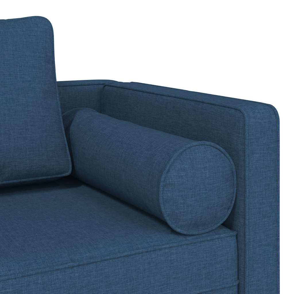 Chaise longue avec coussins bleu tissu - XIOS