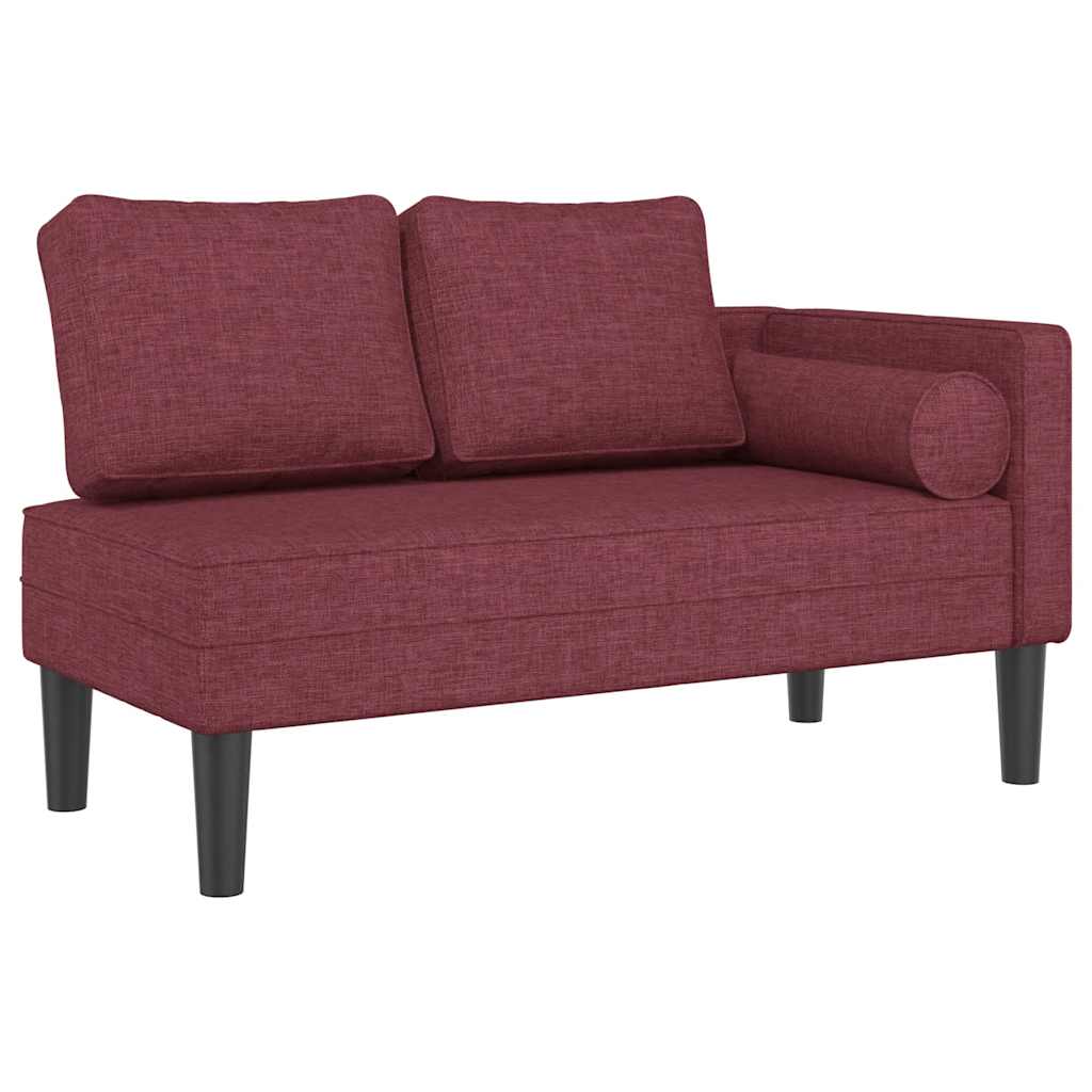 Chaise longue avec coussins rouge bordeaux tissu - XIOS