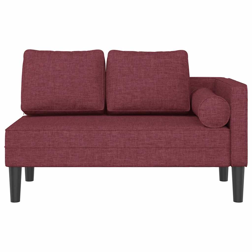 Chaise longue avec coussins rouge bordeaux tissu - XIOS