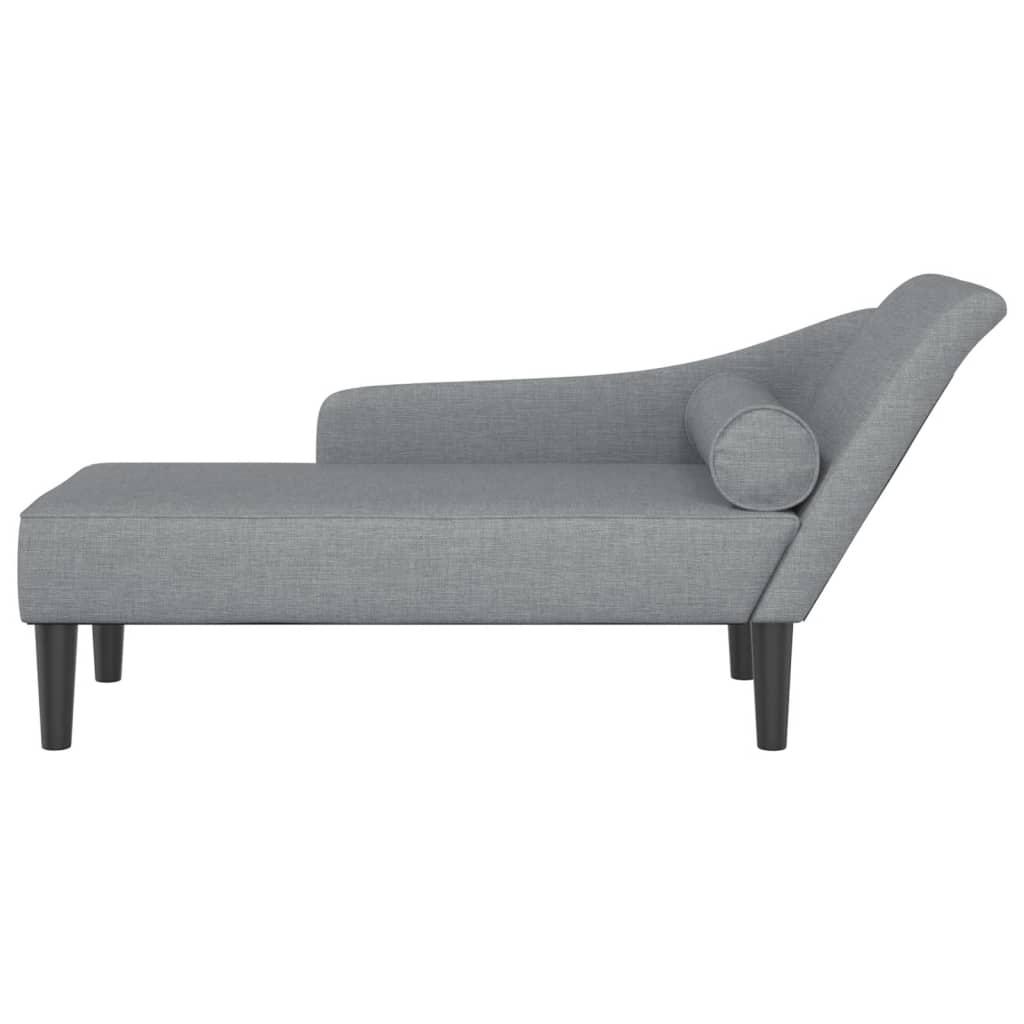 Chaise longue avec coussins gris clair tissu - XIOS