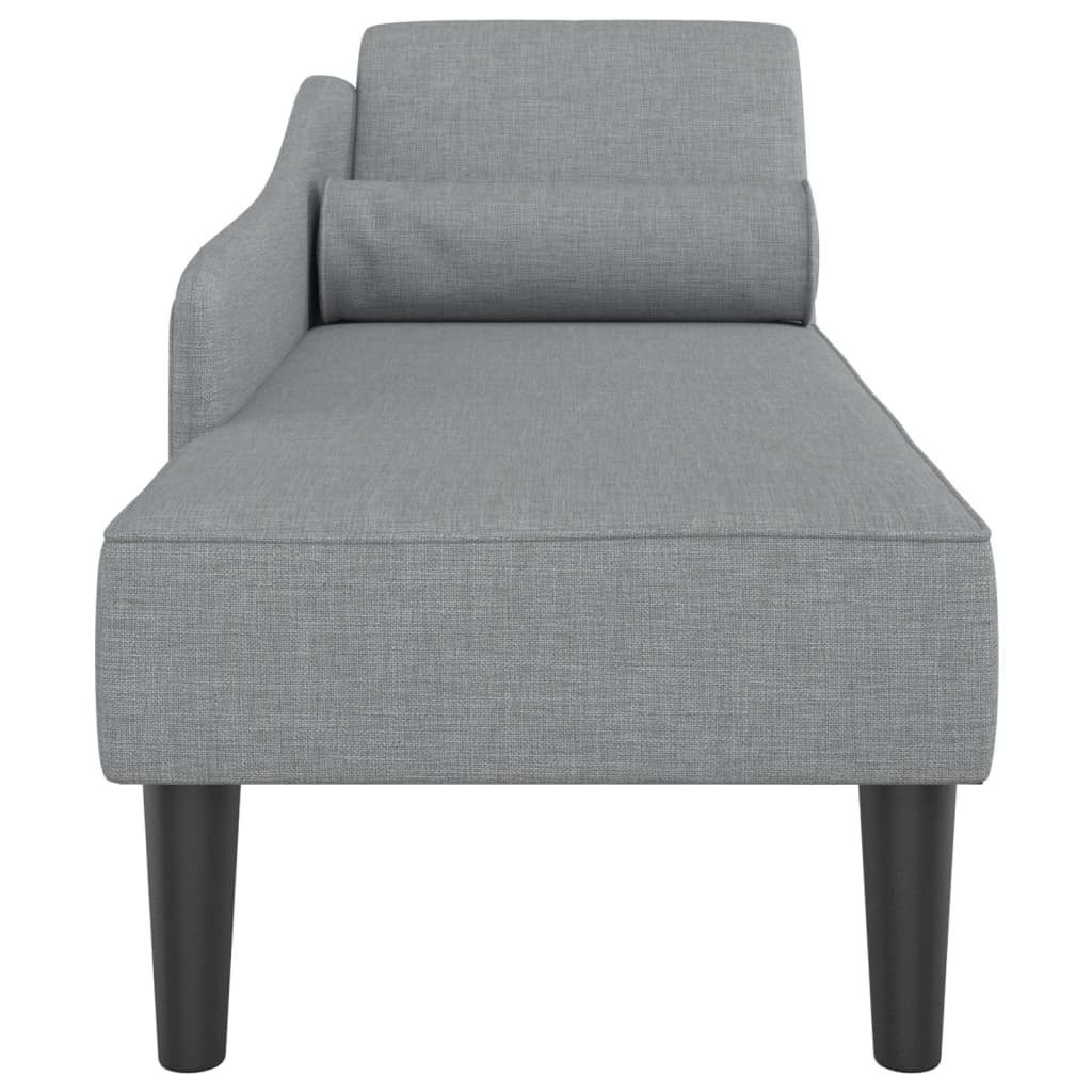 Chaise longue avec coussins gris clair tissu - XIOS