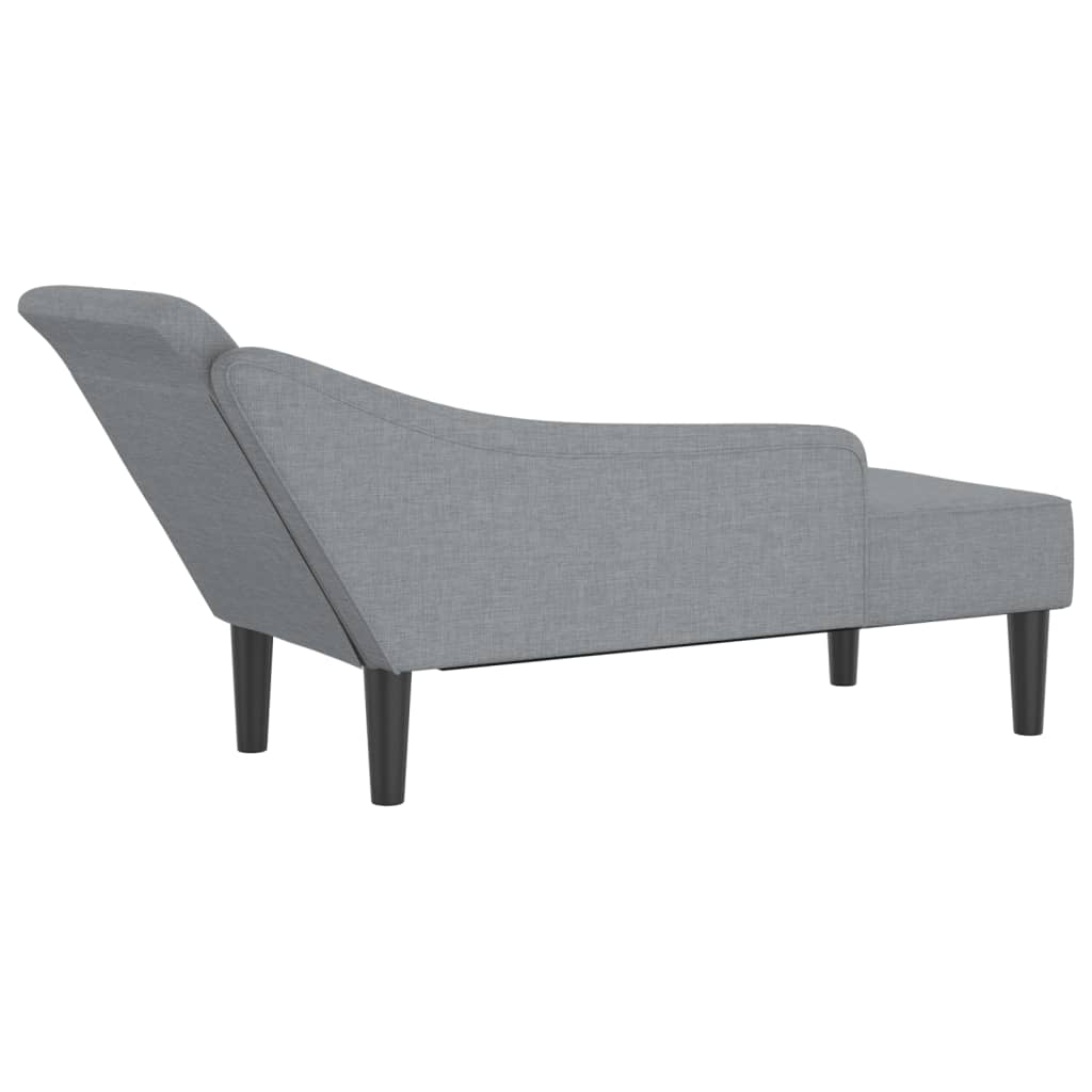 Chaise longue avec coussins gris clair tissu - XIOS