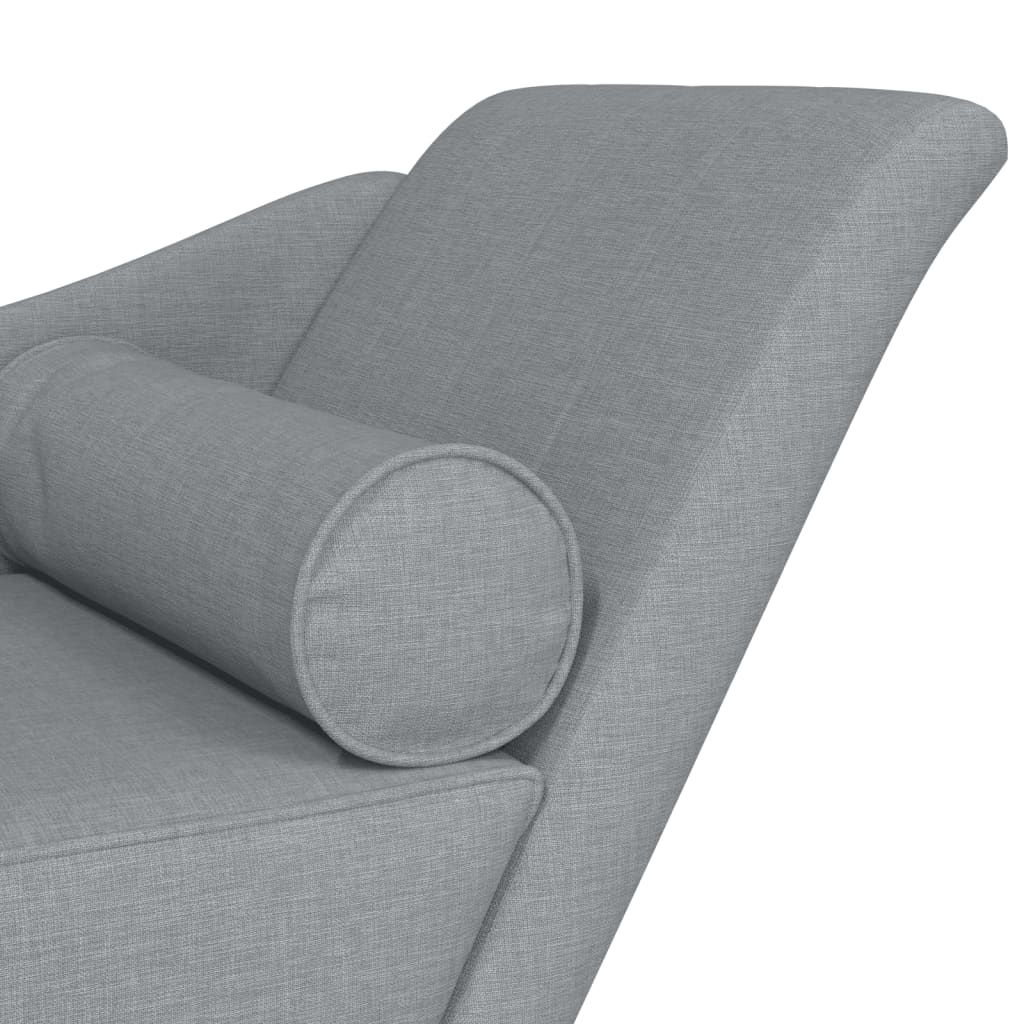 Chaise longue avec coussins gris clair tissu - XIOS
