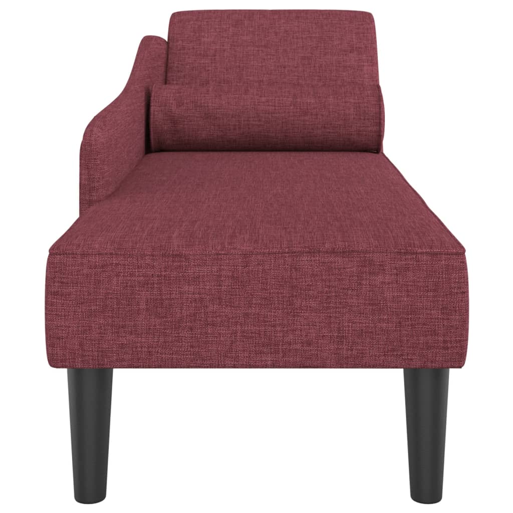 Chaise longue avec coussins rouge bordeaux tissu - XIOS