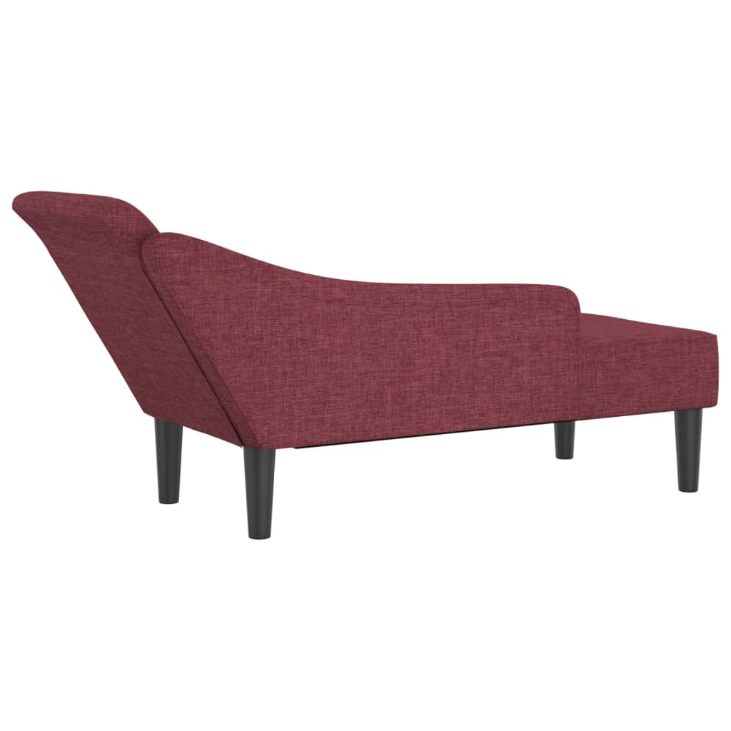 Chaise longue avec coussins rouge bordeaux tissu - XIOS