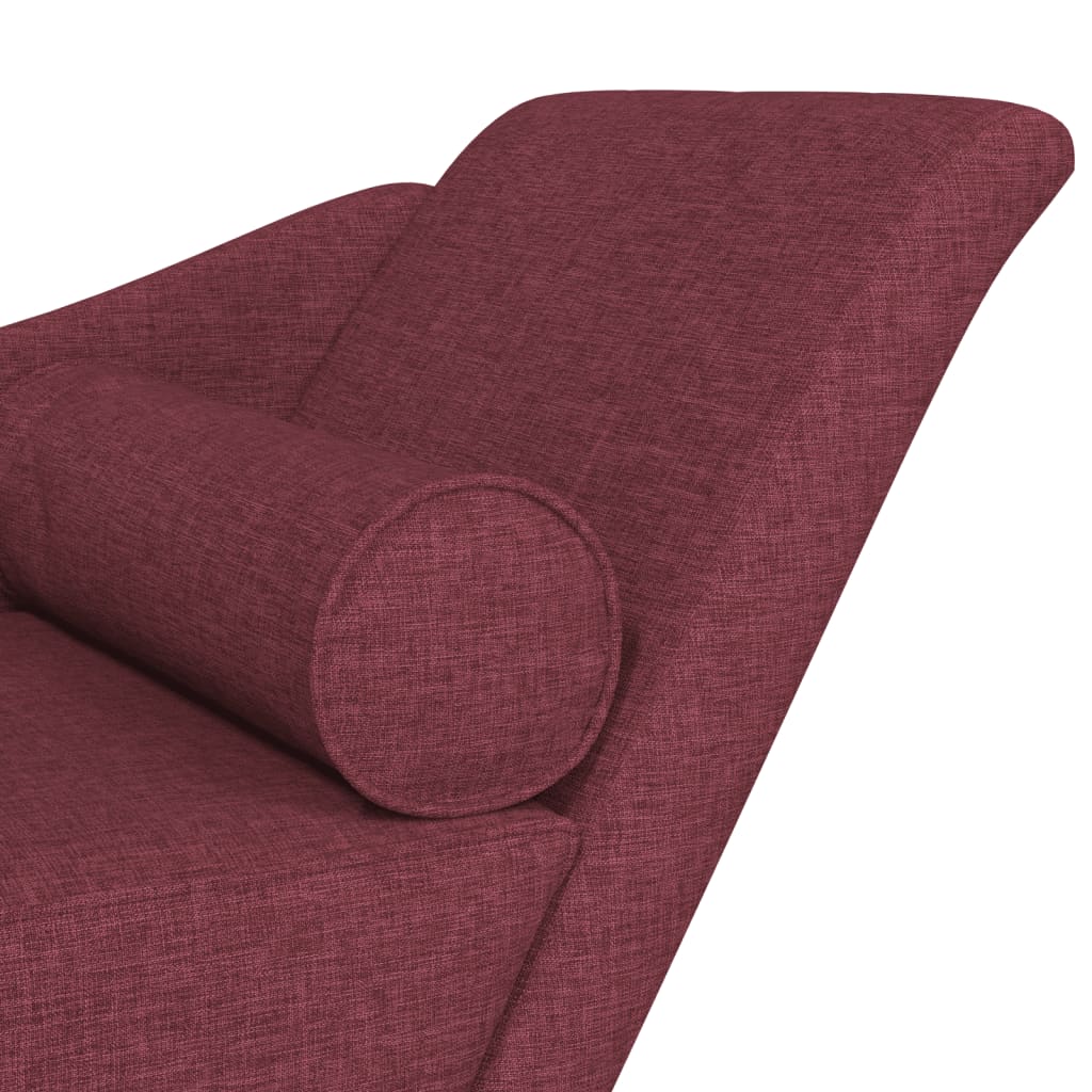 Chaise longue avec coussins rouge bordeaux tissu - XIOS