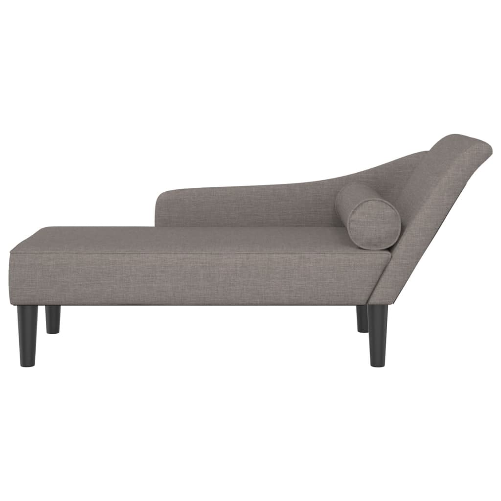 Chaise longue avec coussins taupe tissu - XIOS