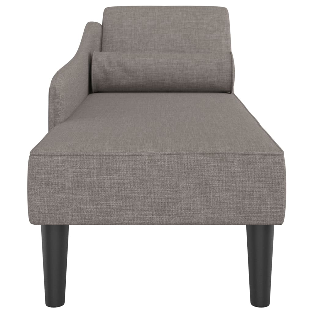Chaise longue avec coussins taupe tissu - XIOS