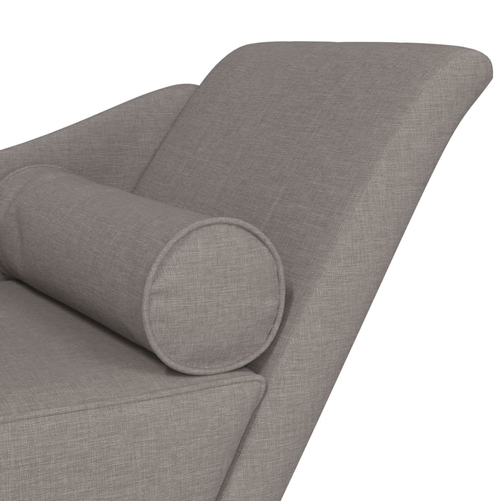 Chaise longue avec coussins taupe tissu - XIOS