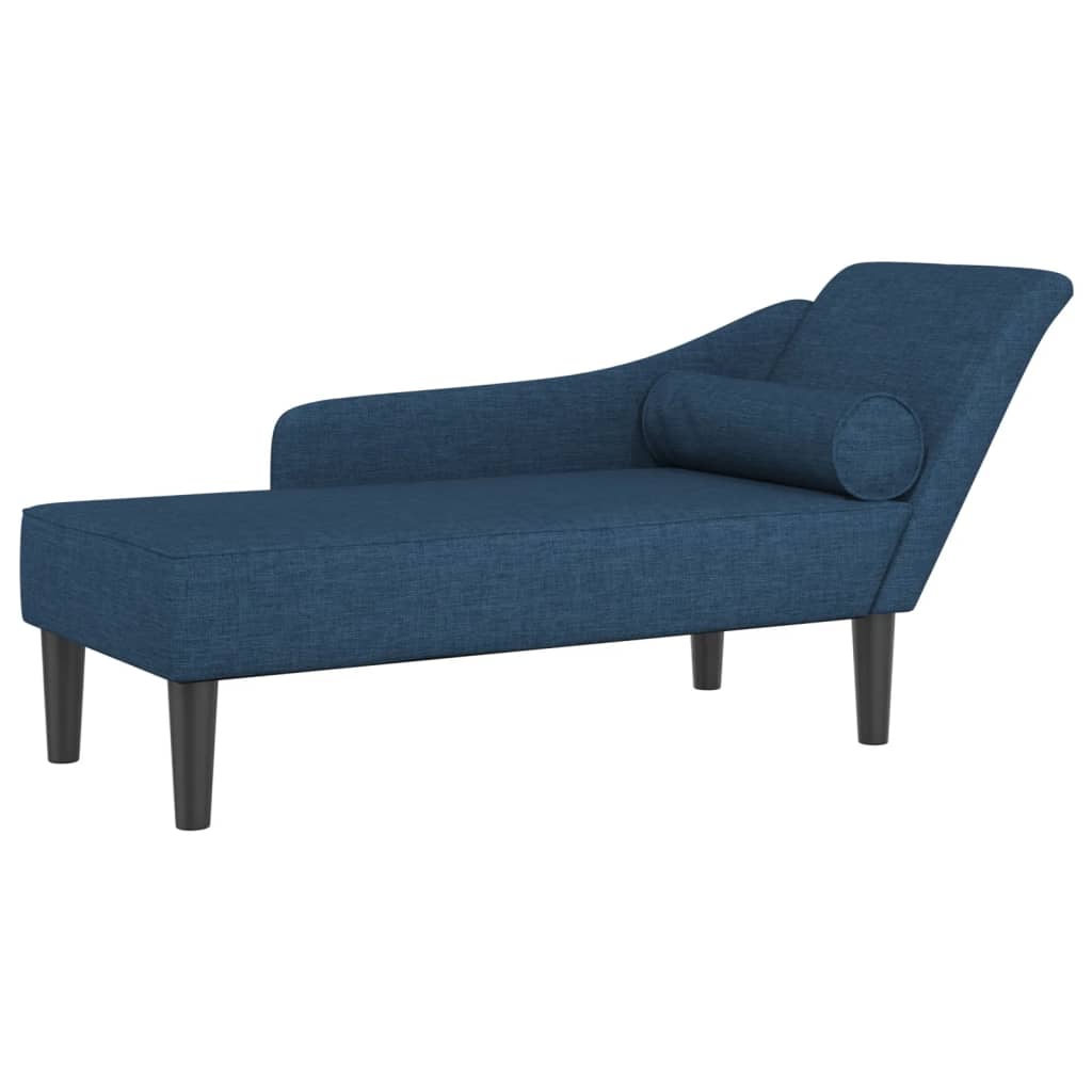Chaise longue avec coussins bleu tissu - XIOS