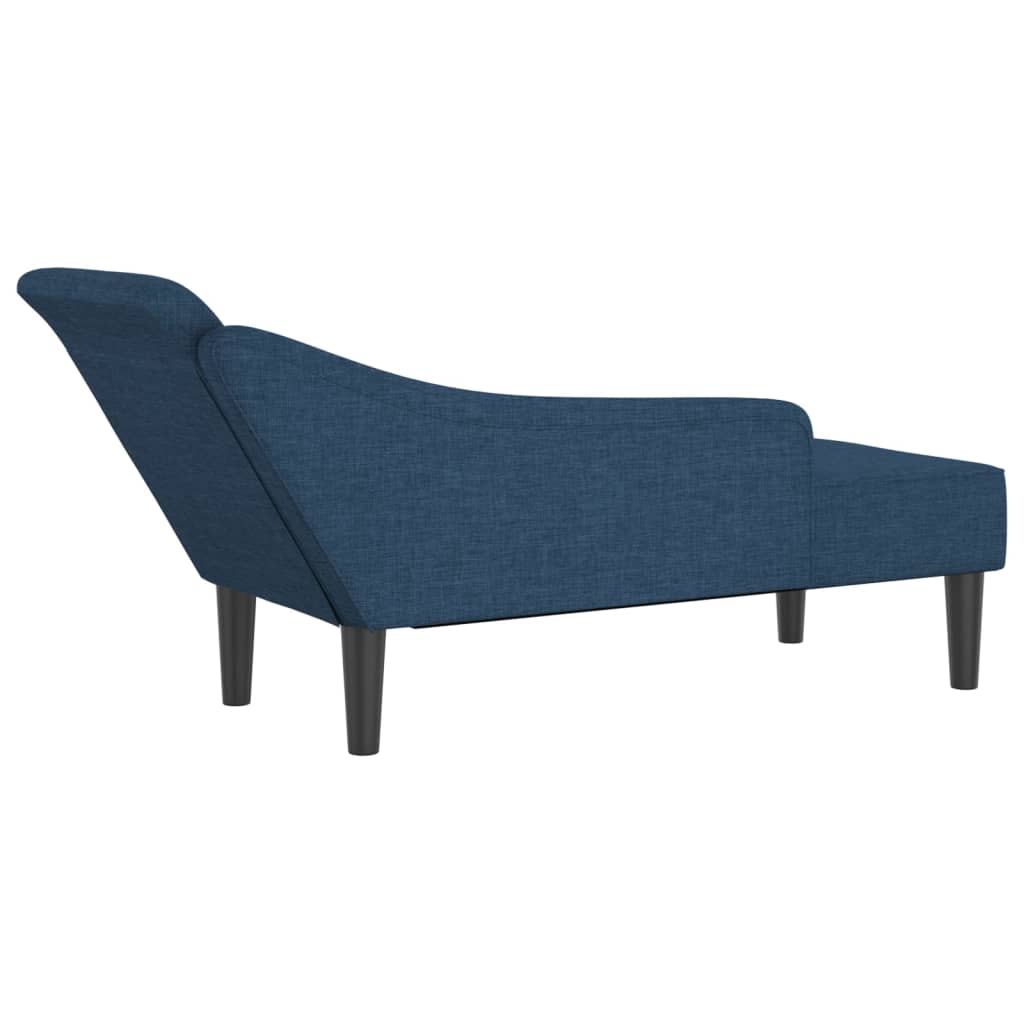 Chaise longue avec coussins bleu tissu - XIOS