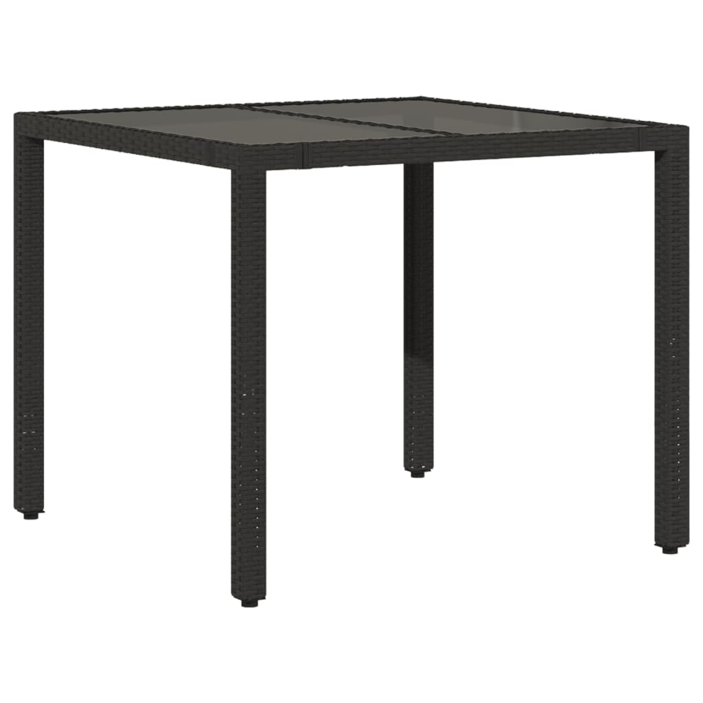 Ensemble de bistro 3 pcs avec coussins noir résine tressée