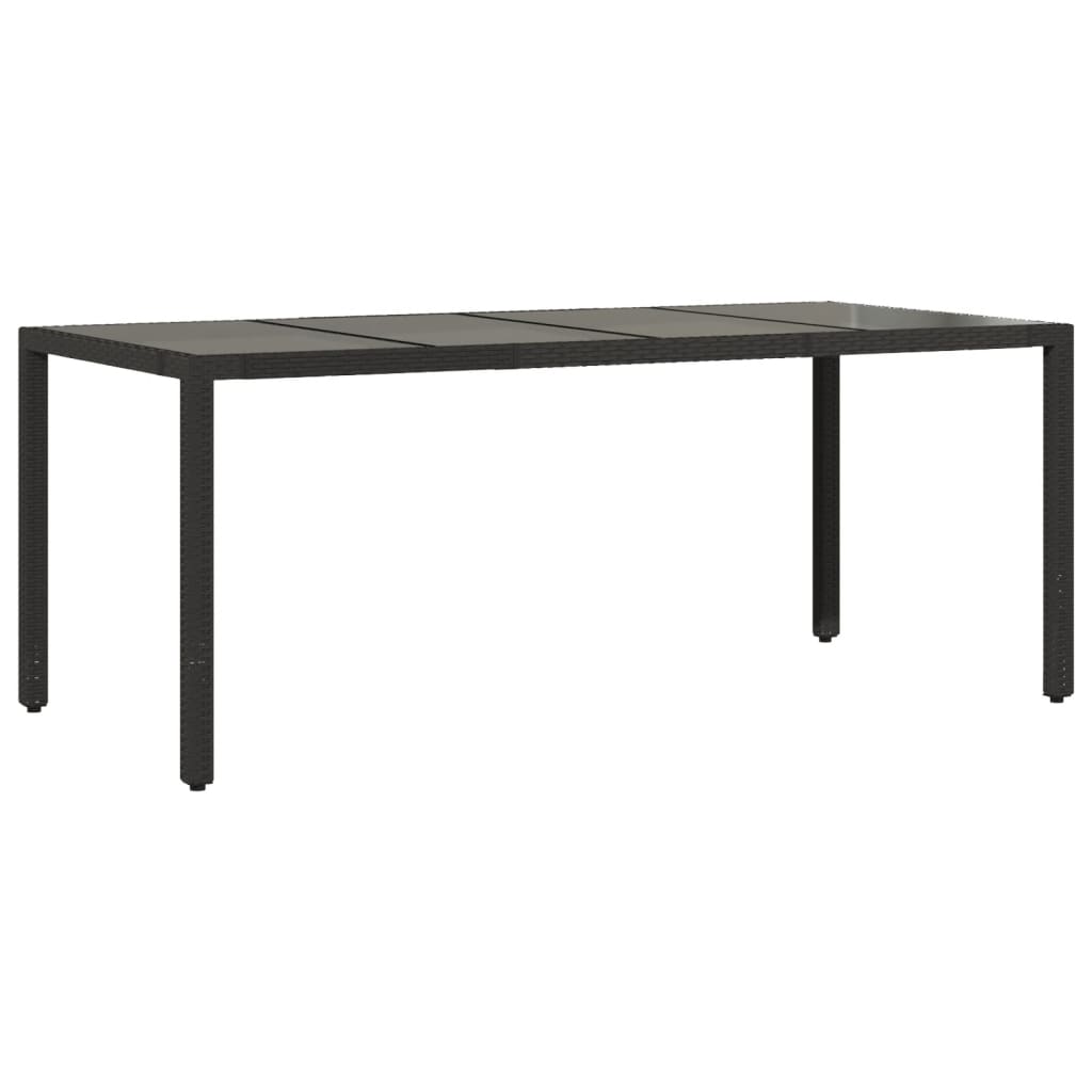 Ensemble à manger de jardin coussins 7pcs Noir Résine tressée