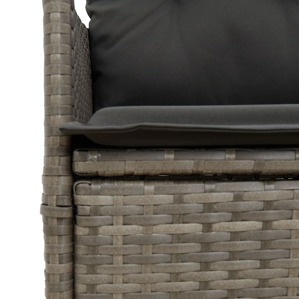 Ensemble à manger de jardin 5 pcs coussins gris résine tressée