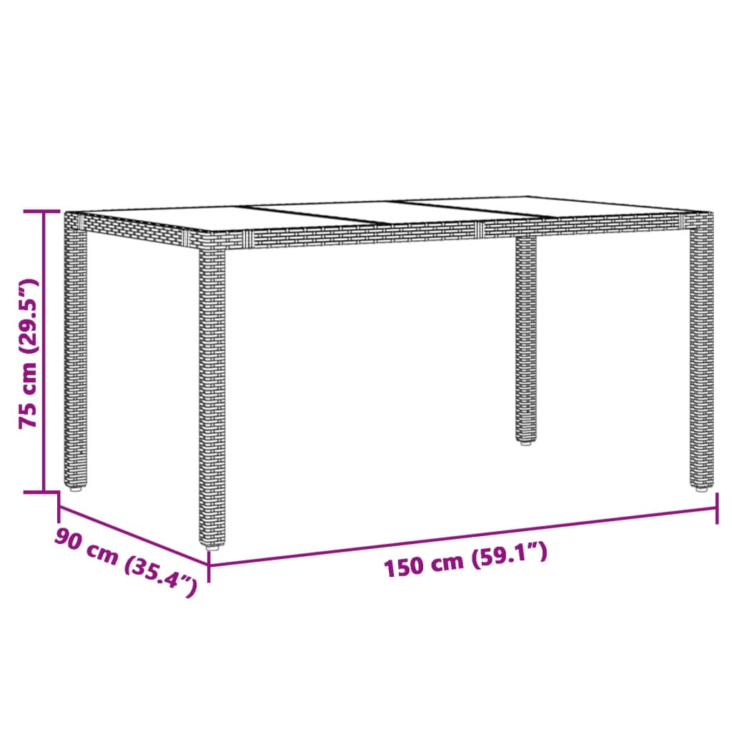 Ensemble à manger de jardin et coussins 7 pcs gris rotin