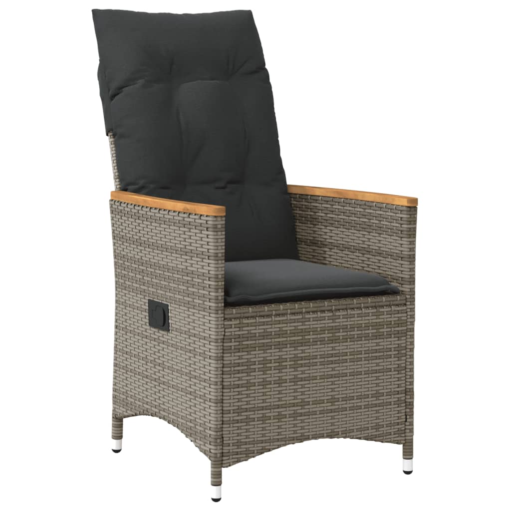 Ensemble à manger de jardin 5 pcs coussins gris résine tressée